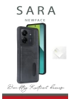 BFS  Xiaomi Redmi 13C Kılıf Sara Kartvizitli Deri Kılıf - Siyah