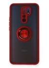BFS  Xiaomi Redmi 9 Kılıf Montreal Yüzüklü Silikon Kapak - Kırmızı