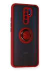 BFS  Xiaomi Redmi 9 Kılıf Montreal Yüzüklü Silikon Kapak - Kırmızı