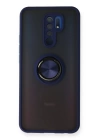 BFS  Xiaomi Redmi 9 Kılıf Montreal Yüzüklü Silikon Kapak - Lacivert