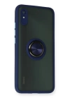BFS  Xiaomi Redmi 9A Kılıf Montreal Yüzüklü Silikon Kapak - Lacivert