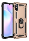 BFS  Xiaomi Redmi 9A Kılıf Sofya Yüzüklü Silikon Kapak - Gold