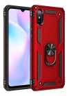 BFS  Xiaomi Redmi 9A Kılıf Sofya Yüzüklü Silikon Kapak - Kırmızı