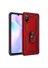 BFS  Xiaomi Redmi 9A Kılıf Sofya Yüzüklü Silikon Kapak - Kırmızı