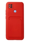 BFS  Xiaomi Redmi 9C Kılıf Kelvin Kartvizitli Silikon - Kırmızı