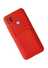 BFS  Xiaomi Redmi 9C Kılıf Kelvin Kartvizitli Silikon - Kırmızı