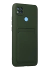 BFS  Xiaomi Redmi 9C Kılıf Kelvin Kartvizitli Silikon - Koyu Yeşil