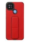 BFS  Xiaomi Redmi 9C Kılıf Mega Standlı Silikon - Kırmızı
