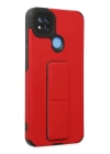 BFS  Xiaomi Redmi 9C Kılıf Mega Standlı Silikon - Kırmızı