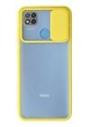 BFS  Xiaomi Redmi 9C Kılıf Palm Buzlu Kamera Sürgülü Silikon - Sarı