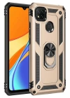 BFS  Xiaomi Redmi 9C Kılıf Sofya Yüzüklü Silikon Kapak - Gold