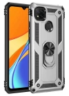 BFS  Xiaomi Redmi 9C Kılıf Sofya Yüzüklü Silikon Kapak - Gümüş