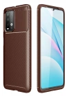 BFS  Xiaomi Redmi 9T Kılıf Auto Focus Karbon Kapak - Kahverengi