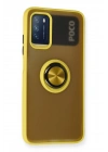 BFS  Xiaomi Redmi 9T Kılıf Montreal Yüzüklü Silikon Kapak - Sarı