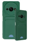 BFS  Xiaomi Redmi A3 4G Kılıf Kelvin Kartvizitli Silikon - Koyu Yeşil