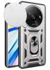BFS  Xiaomi Redmi A3 4G Kılıf Pars Lens Yüzüklü Silikon - Gümüş