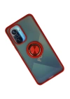 BFS  Xiaomi Redmi K40 Kılıf Montreal Yüzüklü Silikon Kapak - Kırmızı