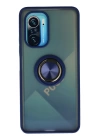 BFS  Xiaomi Redmi K40 Kılıf Montreal Yüzüklü Silikon Kapak - Lacivert