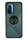 BFS  Xiaomi Redmi K40 Kılıf Montreal Yüzüklü Silikon Kapak - Siyah