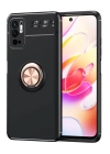 BFS  Xiaomi Redmi Note 10 5G Kılıf Range Yüzüklü Silikon - Siyah-Gold