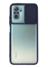 BFS  Xiaomi Redmi Note 10 Kılıf Palm Buzlu Kamera Sürgülü Silikon - Lacivert