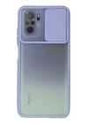 BFS  Xiaomi Redmi Note 10 Kılıf Palm Buzlu Kamera Sürgülü Silikon - Lila