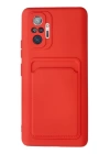 BFS  Xiaomi Redmi Note 10 Pro Kılıf Kelvin Kartvizitli Silikon - Kırmızı