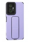 BFS  Xiaomi Redmi Note 10 Pro Kılıf Mega Standlı Silikon - Lila