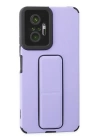 BFS  Xiaomi Redmi Note 10 Pro Kılıf Mega Standlı Silikon - Lila