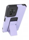 BFS  Xiaomi Redmi Note 10 Pro Kılıf Mega Standlı Silikon - Lila