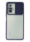 BFS  Xiaomi Redmi Note 10 Pro Kılıf Palm Buzlu Kamera Sürgülü Silikon - Lacivert