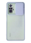 BFS  Xiaomi Redmi Note 10 Pro Kılıf Palm Buzlu Kamera Sürgülü Silikon - Lila