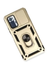 BFS  Xiaomi Redmi Note 10 Pro Kılıf Pars Lens Yüzüklü Silikon - Gold