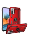 BFS  Xiaomi Redmi Note 10 Pro Kılıf Sofya Yüzüklü Silikon Kapak - Kırmızı