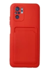 BFS  Xiaomi Redmi Note 10S Kılıf Kelvin Kartvizitli Silikon - Kırmızı