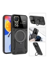 BFS  Xiaomi Redmi Note 11 Pro Kılıf Joy Lens Standlı Kapak - Kırmızı