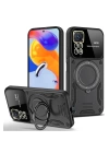 BFS  Xiaomi Redmi Note 11 Pro Kılıf Joy Lens Standlı Kapak - Siyah