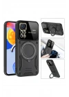 BFS  Xiaomi Redmi Note 11 Pro Kılıf Joy Lens Standlı Kapak - Siyah