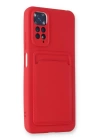 BFS  Xiaomi Redmi Note 11S Kılıf Kelvin Kartvizitli Silikon - Kırmızı