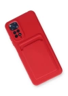 BFS  Xiaomi Redmi Note 11S Kılıf Kelvin Kartvizitli Silikon - Kırmızı
