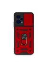 BFS  Xiaomi Redmi Note 12 4G Kılıf Pars Lens Yüzüklü Silikon - Kırmızı