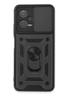 BFS  Xiaomi Redmi Note 12 5G Kılıf Pars Lens Yüzüklü Silikon - Siyah