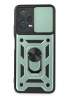 BFS  Xiaomi Redmi Note 12 5G Kılıf Pars Lens Yüzüklü Silikon - Yeşil
