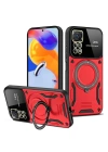 BFS  Xiaomi Redmi Note 12 Pro 4G Kılıf Joy Lens Standlı Kapak - Kırmızı