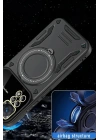 BFS Xiaomi Redmi Note 12 Pro 4G Kılıf Joy Lens Standlı Kapak - Koyu Yeşil