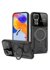 BFS  Xiaomi Redmi Note 12 Pro 4G Kılıf Joy Lens Standlı Kapak - Siyah