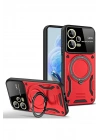 BFS Xiaomi Redmi Note 12 Pro 5G Kılıf Joy Lens Standlı Kapak - Kırmızı
