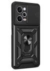 BFS  Xiaomi Redmi Note 12 Pro 5G Kılıf Pars Lens Yüzüklü Silikon - Siyah