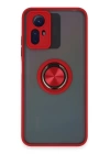 BFS  Xiaomi Redmi Note 12S Kılıf Montreal Yüzüklü Silikon Kapak - Kırmızı