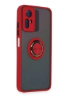 BFS  Xiaomi Redmi Note 12S Kılıf Montreal Yüzüklü Silikon Kapak - Kırmızı
